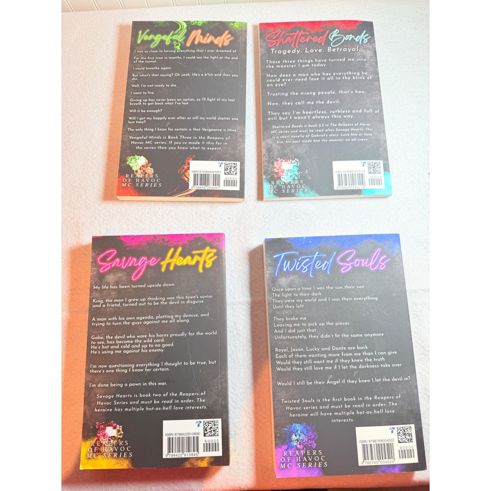 Ashlee M Edmonds Reapers of Havoc MC Series 4 BookSet Twisted SoulsSavage Hearts - Picture 4 of 5